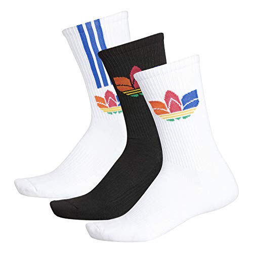 adidas Originals Meias masculinas acolchoadas com estampa mista (3 pares)