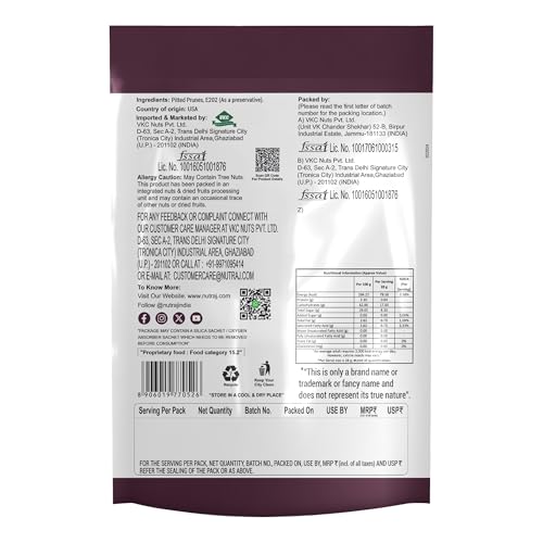 Nutraj California Prunes Pitted (Seedless) 400 Gram (200 G X 2) Pouch|Plums|Aalobukhaara|Mixed Dry Fruits|Nuts|Grocery Items - Image 2 thumbnail