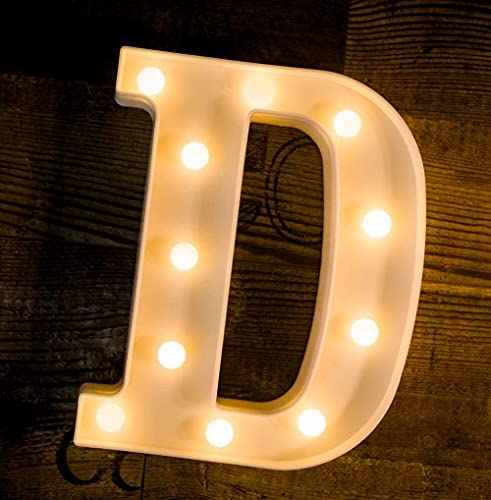 SATYAM KRAFT Marquee Alphabet Shaped Led Light-Asthetic Decorations Letter Light for Gift, Dieali Decor, Birthday, Bedroom, Table, Home Decoration, Night Light Lamp and Wall Lamp (D)