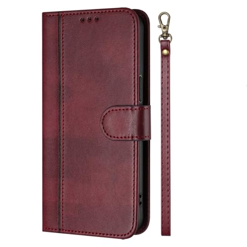 Coque Samsung S26 Ultra anti-chute rouge mince avec support et dragonne