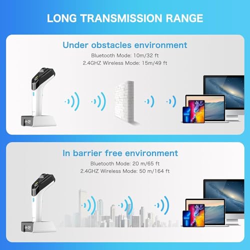 NETUM Wireless Hybrid RFID 2D-Barcode-Scanner, UHF-RFID-Tags-Leser und 1D/2D-QR-Barcode-Scan, Verbindung über Bluetooth für das Retail Hospitality System DS-8500