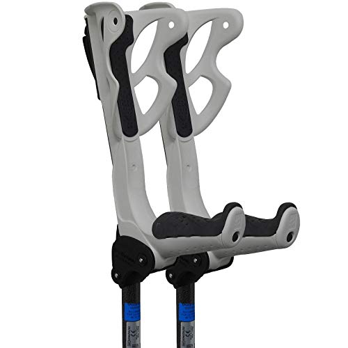 FDI Ergodynamic Pro Krücken, stoßdämpfend, sehr bequem, verstellbare Manschette, Weiß