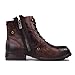 OSSTONE Moto Boots for Men Fashion lace-up Leather Chukka Boots Casual Shoes Metal Cleats OS-5008-8-R, Metal Brown,US11.5