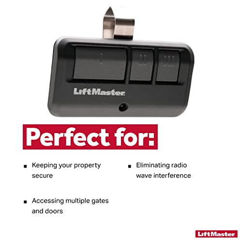 LiftMaster 893LM Security+ 2.0 3Button Visor Clip Garage Door Opener Remote Control Pack of 1