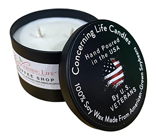 Concerning Life Scented Candle - Hand Poured By Us Veterans - American Grown 100% Soy – Candles Scented For Men & Women – 6.5Oz Clean Burning Cotton Wicks – U.s. Veteran Owned Small Business (Coffee) #TOP8