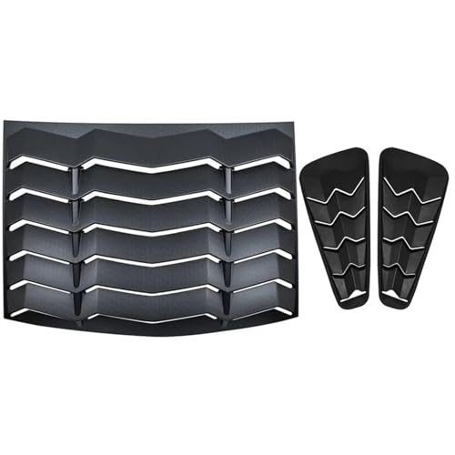 Rear+Side Window Louvers Windshield Sun Shade Cover Vent GT Lambo Style Custom (Matte Black) Compatible for Ford Mustang 2005 2-2014