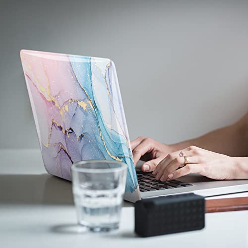 iCasso Compatible with MacBook Air 13 Inch Case 2022,2021-2018 Release A2337 M1/ A1932/A2179 with Retina Display Touch ID, Glitter Hard Shell Case with Keyboard Cover for MacBook Air 13 - Marble