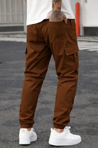 Image of ADBUCKS Men's Regular Fit low Rise Soild Cargos Style Joggers Casual Trousers