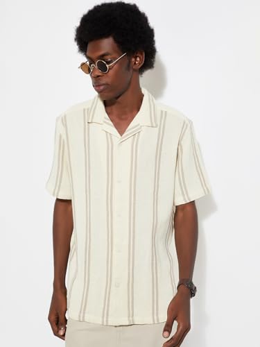 Image of Max Men's Cotton Striped Regular Fit Shirt