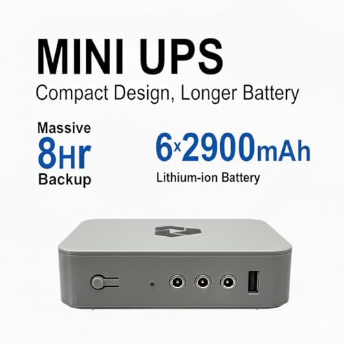 Image of Solset Mini UPS for WiFi Router | Power Backup Up to 8 Hours | 6x2900 mAh 12V | Supports Jio /Airtel /ACT and More