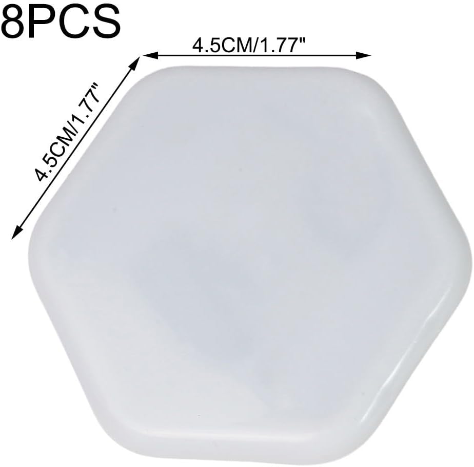 Heavy Duty Furniture Sliders 8 Pack Hexagon Movers for Carpet Wood Tile Vinyl Reusable For EVA Floor Protectors Glides Pads to Slide Objects For Easy Black White