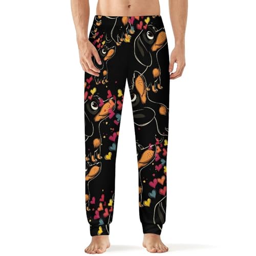 Dachshund Men's Pajamas Pants Lightweight Sleep Lounge Pant Pjs Bottoms Casual Sleepwear