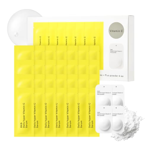 Image of Abib Hyper Vita Shot 28 Days Program (Serum & Powder) 1.42fl.oz.,0.03oz (42ml+0.8g) | 10% Vitamin C Serum Individual Daily Pouches with Weekly Booster Powder, Ascorbic Acid, Korean Skin Care