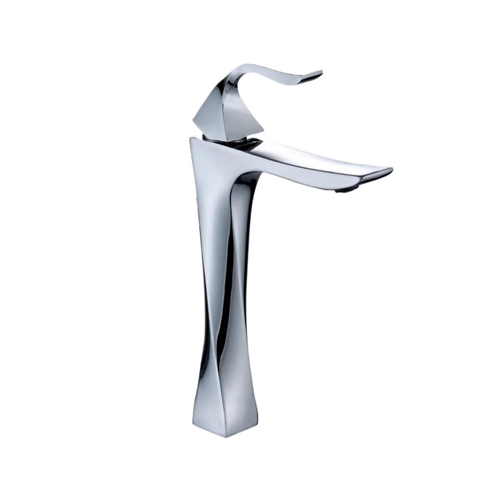 Robinet de lavabo de salle de bains haut mitigeur eau chaude et froide fini chrome