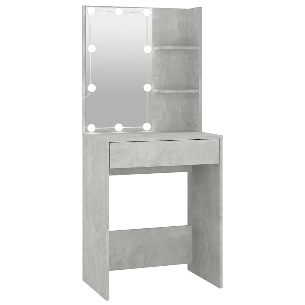 vidaXL Toeletta con LED Grigio Cemento 60x40x140 cm