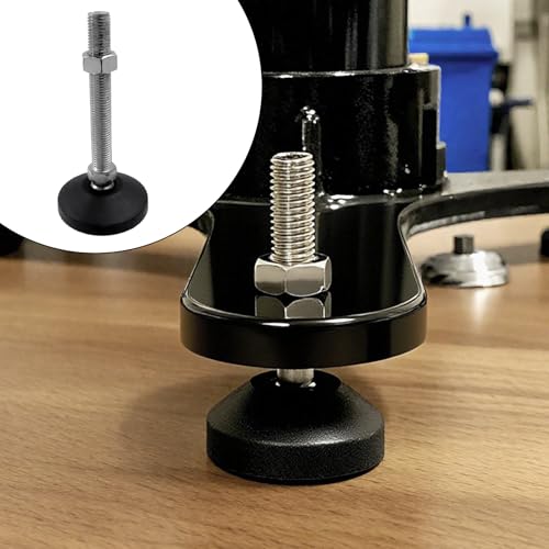 Image of M16x120mm Leveling Feet, 6.2 Inch Height & 880 lb Capacity, Heavy Duty Adjustable Swivel Furniture Glides, Threaded Rubber Feet Levelers for Table, Shelves, Workbench, Cabinet, Machine, 4Pcs