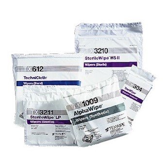 Texwipe TX629 Versa Wipe Low-Particulate Cleanroom Wipes, 9" x 9", 300/Bag