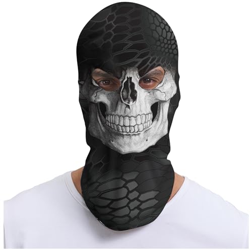 Kiyrnie Balaclava Face Mask Men Women 2 Hole Full Mask Skull Motorcycle Cycling Raves