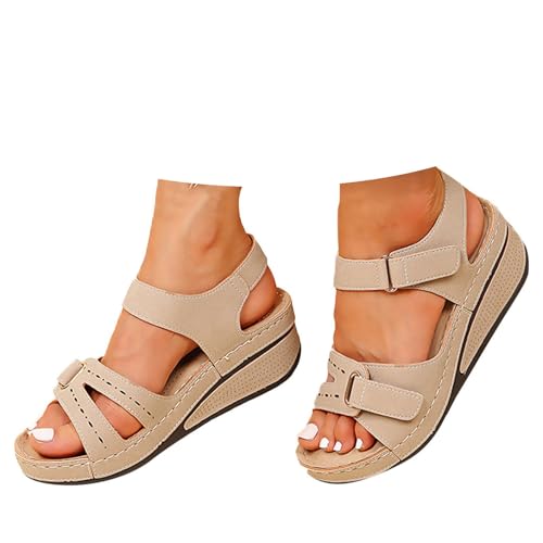 Genérico Sandalias Deportivas Ortopédicas Para Mujer Verano Comodos Plataforma Sandalia de Cuña Moda Elegantes Transpirables Sandalias de Playa Mujer Sandalia para Trekking Caminar