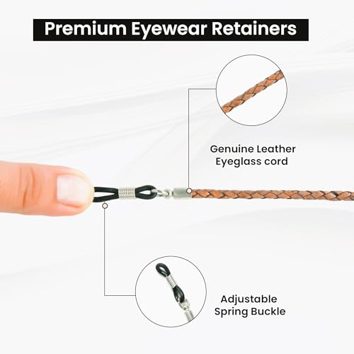 Image of GENIQUE Genuine Leather Glasses Strap, Eyeglass Chain,Eye Glasses holders around Neck, Sunglass Strap for Men