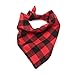 NACOCO Dog Bandana Bibs Pet Plaid Scarf Triangle Head Scarfs Accessories Neckerchief for Small and Medium Dog (1 Pack Red, S)
