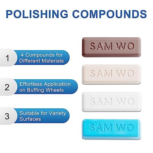 SAM WO Roda de Polimento de Vias Aéreas de 8 Polegadas, Roda de Polimento com Kit de Composto de Pol