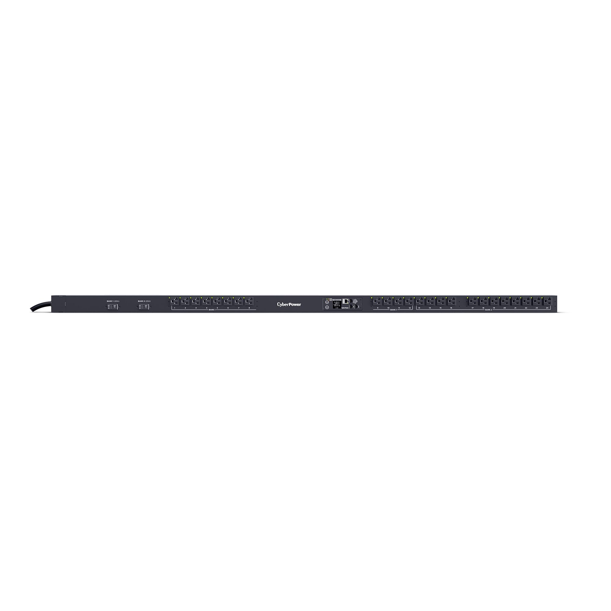 CyberPower PDU41102 Switched PDU, 100-120V, 30A (Derated to 24A), 24 Outlets, 0U Rackmount