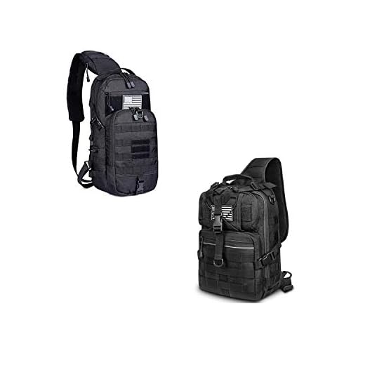 G4Free 2 PCS Tactical Sling Backpack Molle EDC Range Bag for Hunting, Hiking