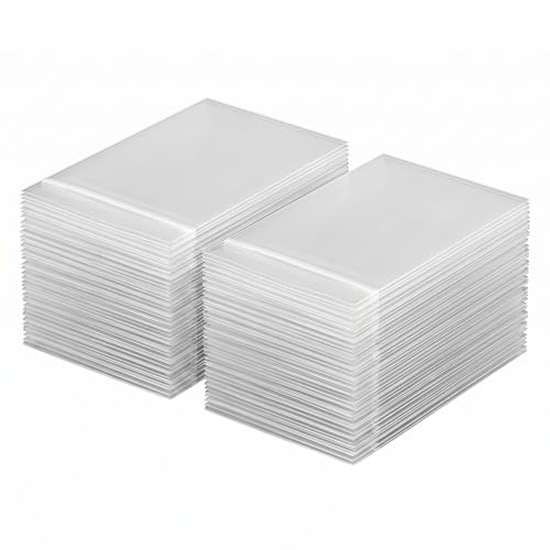 TEOZBLU 100 Fundas Cartas con Cierre Adhesivo 65x90mm, Protectores Transparentes para Cartas Coleccionables, TCG, Cromos de Fútbol y Photocards, Fundas de Alta Claridad (2x50 Unidades)