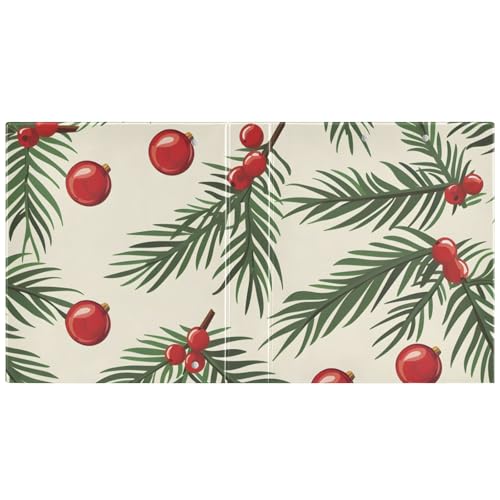 Image of 3 Ring Binder Christmas Tree Branches Balls 1.5 inch Binders with Clipboard Round Ring Binder Fit 8.5'' x 11'' Paper 3 Interior PVC Clear Pockets for Office Supplies