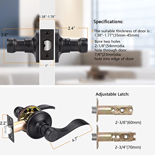 Probrico Interior Keyless Door Leverset Oil Rubbed Bronze Passage Door Lever Handles Locksets 10 Pack #TOP4