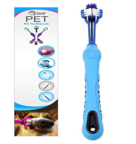 Godea Cepillo de Dientes para Mascotas Dog Dental Care Pet Dog Cepillo de Dientes de Tres Caras Recomendado por Vets y Pet Groomers