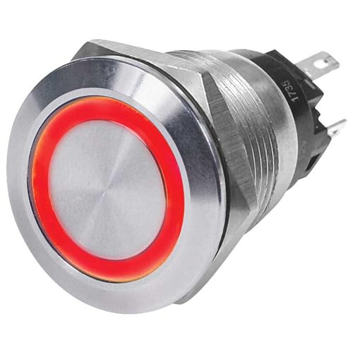 Blue Sea Systems 4163-BSS Switch Button Off-ON RED, 10 Amp