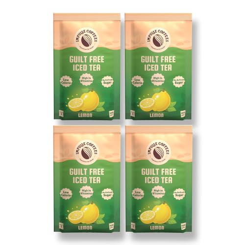Image of Impulse Coffees Guilt Free Iced Tea Powder - Lemon | Zero Refined Sugar | Low Calorie | Vitamin C & B-Complex | 20g X 20 Sachets | 400g