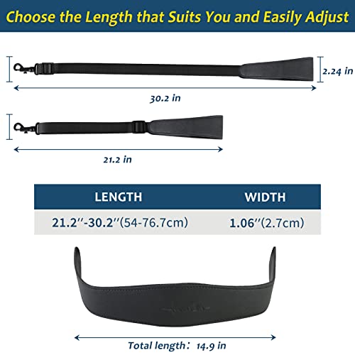 VANPHY Saxophone Neck Strap Non-Slip Leather Comfort Pad Alto Saxophone Neck Strap Adjustable Length Sax Strap For Soprano Tenor Sax and Other Woodwind Instruments (Black) - Thumbnail 3