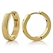 Stainless Steel Yellow Gold Plated Round Huggies Hoop Earrings (20mm Diameter = 0.78 Inch)
