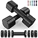 Sportneer Verstellbare Hanteln Frauen Set – Kurzhanteln 2er Set (0,9–2,3 kg pro Hantel), 4-in-1 Hanteln Set mit rutschfestem TPU-Griff,Dumbbell Set für Home Gym, Fitness & Krafttraining (Schwarz)