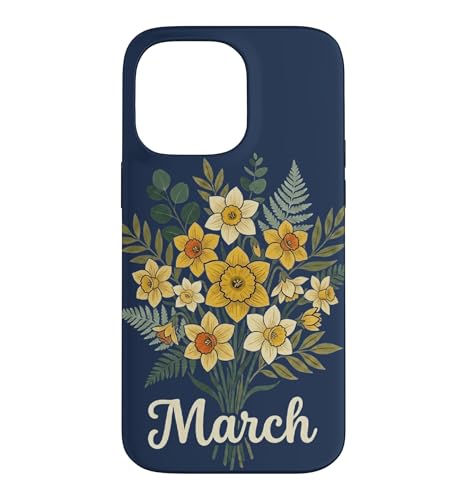 March Birth Flower Daffodil Floral Birthday �X�}�z�P�[�X iPhone 14 Pro Max �p