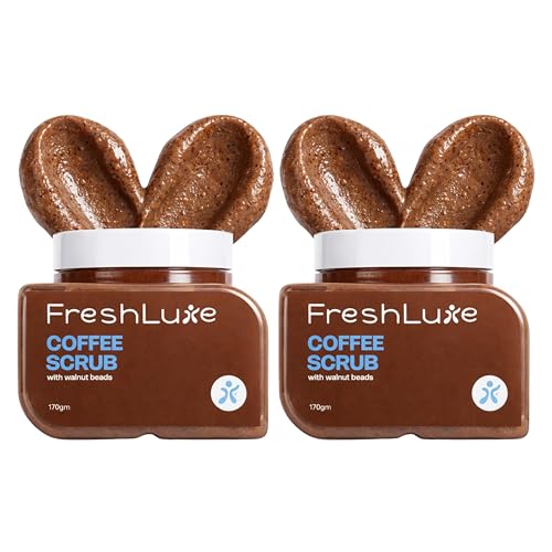 Image of Coffee Crush Face Scrub with Coffee Arabica for Detan & Exfoliation - 170g, Pack of 2 | Natural, Paraben-Free Formula Cocoa Powder & Walnut Shell | Gentle Exfoliation for Smooth, Revitalized Skin