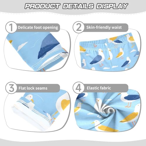 Cartoon Seagull Seabird Girls Leggings Soft Stretch Workout Yoga Dance Pants for Kids Casual Tights3