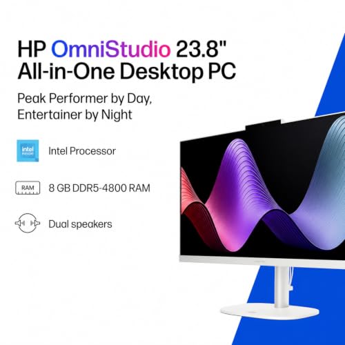 Image of HP 24 inch OmniStudio All-in-One Desktop Computer, 8GB DDR5 RAM, 128GB UFS
