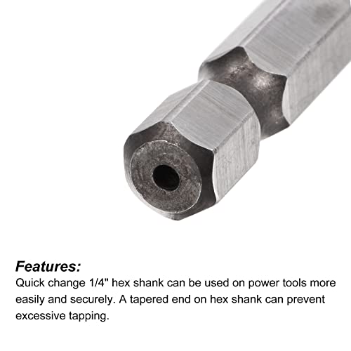 Uxcell Combination Drill And Tap Bit, 1/4" Hex Shank M6 X 1 Metric Uncoated M35 Cobalt High Speed Steel Spiral Flute Drilling Tapping Tool 2Pcs #TOP3