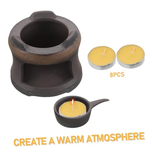 Calentador de té teteras base cerámica japonesa resistente calor candelabro 4
