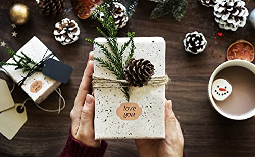 150 Pcs 2" x 3"Natural Kraft Tags Sticker Self-Adhesive Customize Holiday Present Stickers Labels for Jars, Christmas Gift, Name Tags, , Mason Jars Christmas Stickers-A