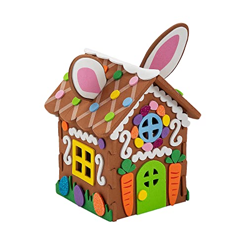 Kit bricolage 3D maison lapin de Pâques pour activité sans colle