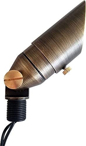 Professional Quality 12V Outdoor Landscape Light, Constructed of Solid Brass. Mini-SPOT MR11 12V Fixture Wire and Spike