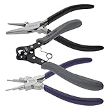 The Beadsmith Looping Kit – Includes 1-Step Looper, 1 Bail Making Plier and 1 Concave/Round Nose Plier – Create Consistent Loops for Rosaries, Earrings, Bracelets, Necklaces and Wire Jewelry
