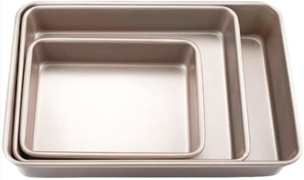 3 Pieces Rectangular Baking Tray Non-Stick Metal Cake Bread Baking Pan Form for Oven Bakeware