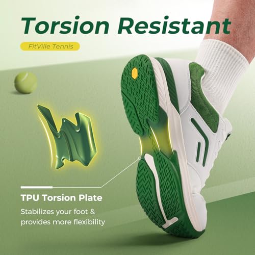 Image of FitVille Extra Wide Pickleball Tennis Shoes Men for Hard or Clay Court | Racquetball, Squash, Badminton, Breathable, Comfortable, Cushioning, Arch Support