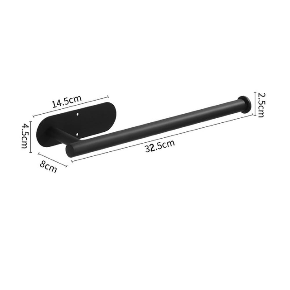 Portarotolo adesivo per carta igienica, supporto da parete in acciaio inox, portarotolo da cucina, dispenser per tovaglioli, supporto assorbente per fazzoletti, allungabile nero